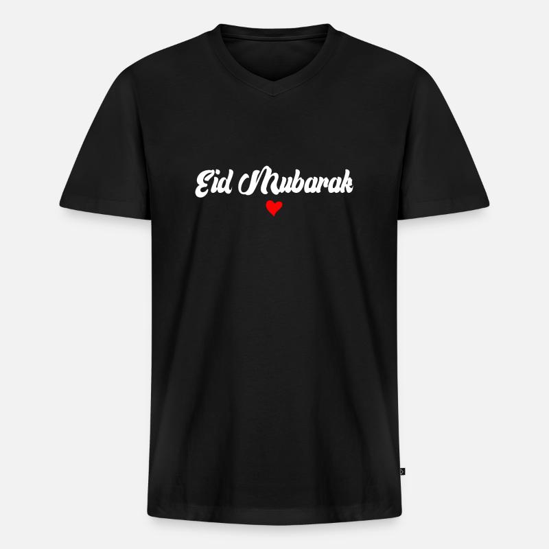 Islam Eid Mubarak - Männer Premium Bio T-Shirt mit V-Ausschnitt - Schwarz
