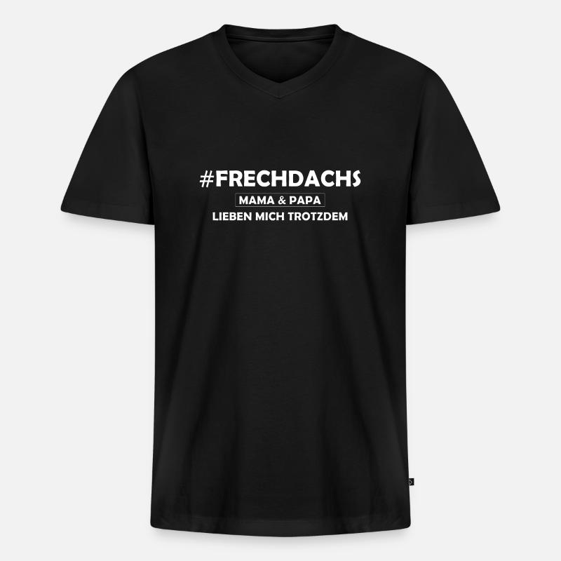 Frechdachs - Männer Premium Bio T-Shirt mit V-Ausschnitt - Schwarz