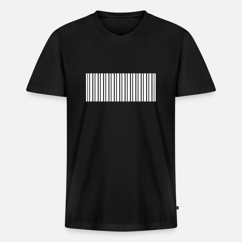 Barcode - Männer Premium Bio T-Shirt mit V-Ausschnitt - Schwarz