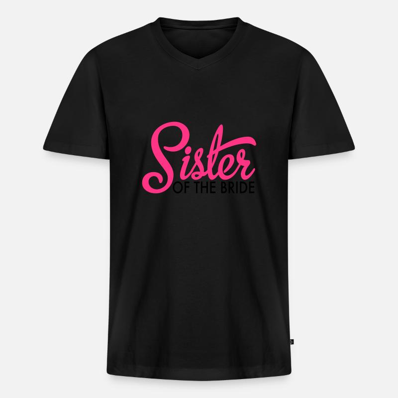 bride - Männer Premium Bio T-Shirt mit V-Ausschnitt - Schwarz