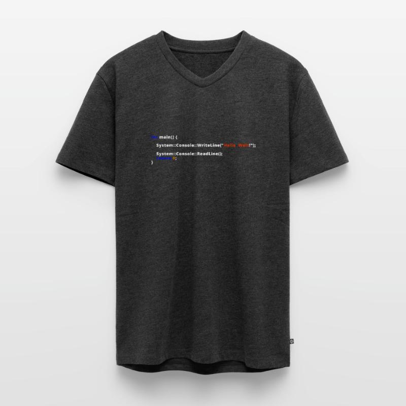 Programmierer Admin IT Code Nerd Hallo Welt EDV Männer Premium Bio T-Shirt mit V-Ausschnitt