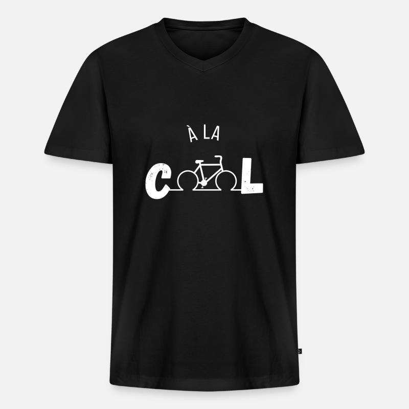Cool - Fahrrad-Geschenkidee - Männer Premium Bio T-Shirt mit V-Ausschnitt - Schwarz
