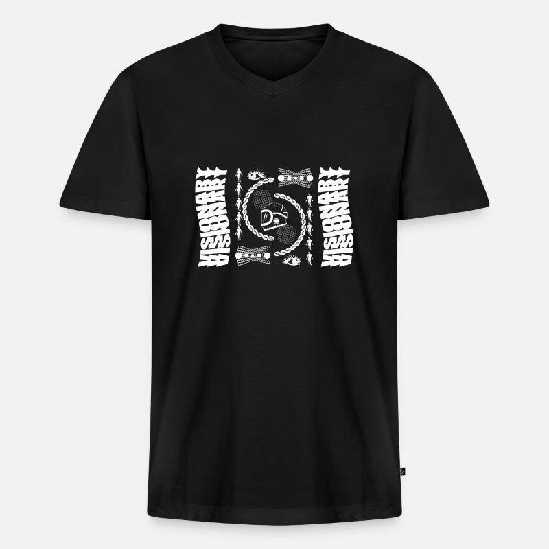 Visionary - Männer Premium Bio T-Shirt mit V-Ausschnitt - Schwarz