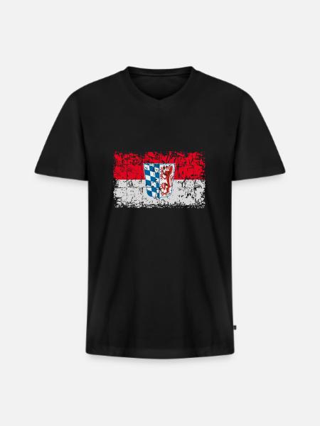 Niederbayern - Männer Premium Bio T-Shirt mit V-Ausschnitt - Schwarz