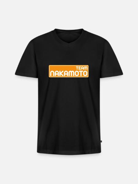 Team Satoshi Nakamoto - Men's Premium Organic T-shirt with V-neck - black