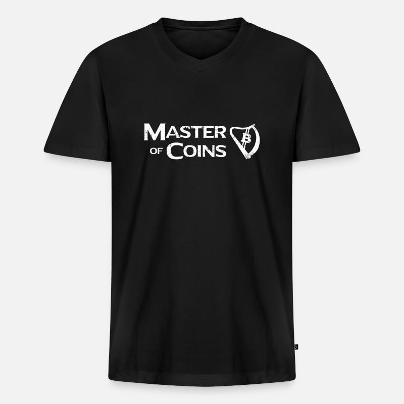 Kryptowährung Finanzen Master Bitcoin Fantasy - Männer Premium Bio T-Shirt mit V-Ausschnitt - Schwarz