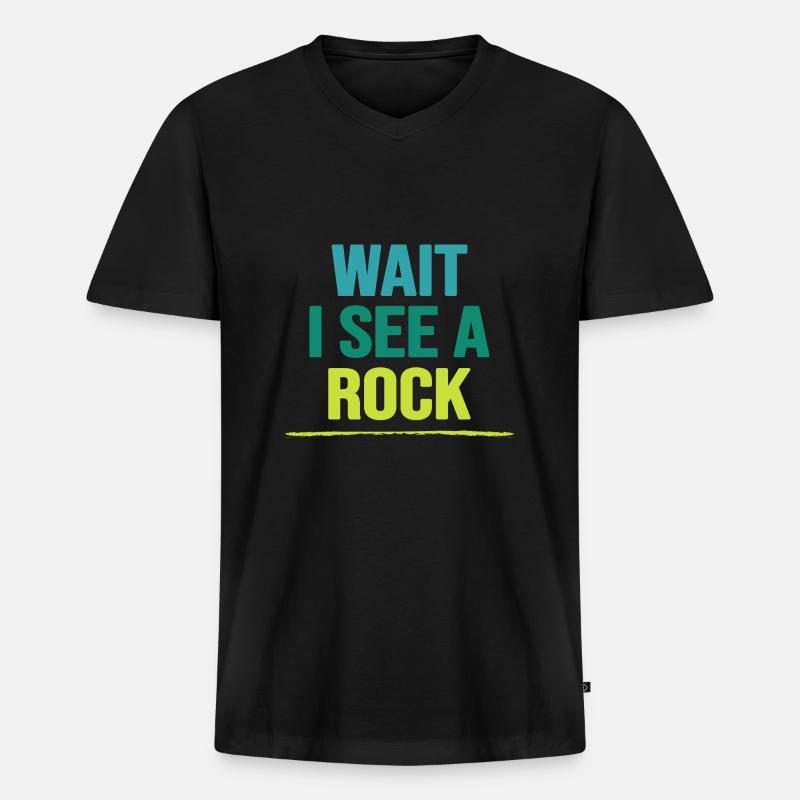 bouldern boulderfelsen freiklettern boulderroute - Männer Premium Bio T-Shirt mit V-Ausschnitt - Schwarz