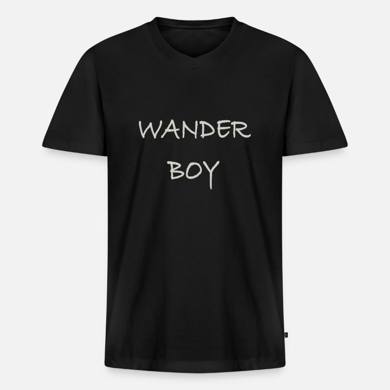 Wander Boy - Männer Premium Bio T-Shirt mit V-Ausschnitt - Schwarz