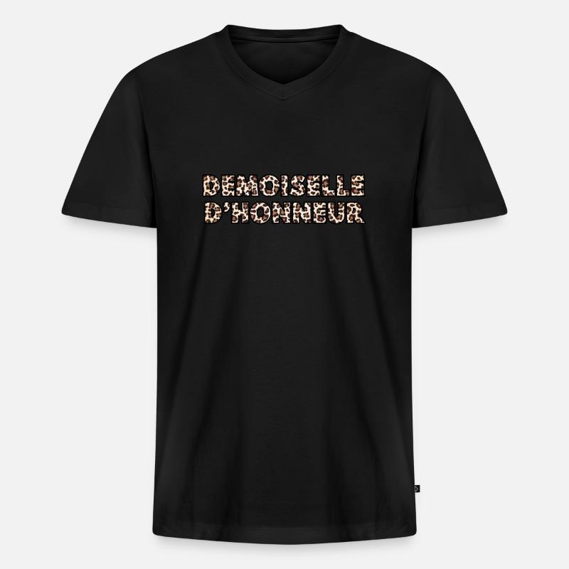 Leopard Brautjungfer - Männer Premium Bio T-Shirt mit V-Ausschnitt - Schwarz