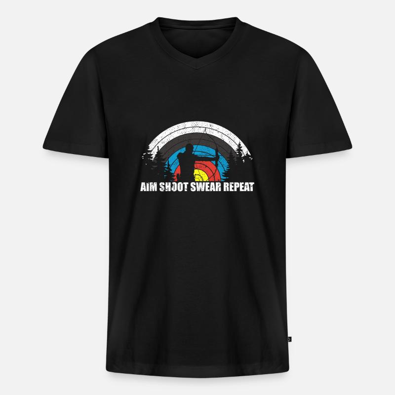 Spaß Bogenschießen Bogenjäger Bogenjagd Bogenjagd - Männer Premium Bio T-Shirt mit V-Ausschnitt - Schwarz