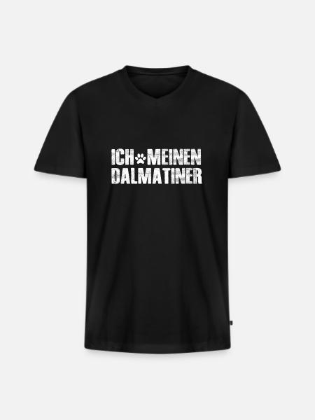 Dog Hund - Männer Premium Bio T-Shirt mit V-Ausschnitt - Schwarz