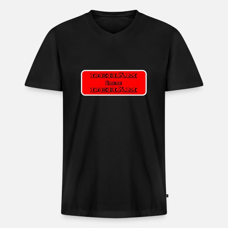 dehäm iss dehäm - Männer Premium Bio T-Shirt mit V-Ausschnitt - Schwarz