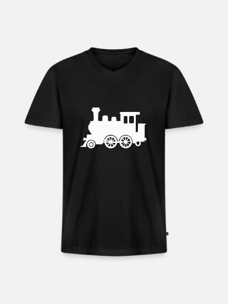 locomotive - Men's Premium Organic T-shirt with V-neck - black