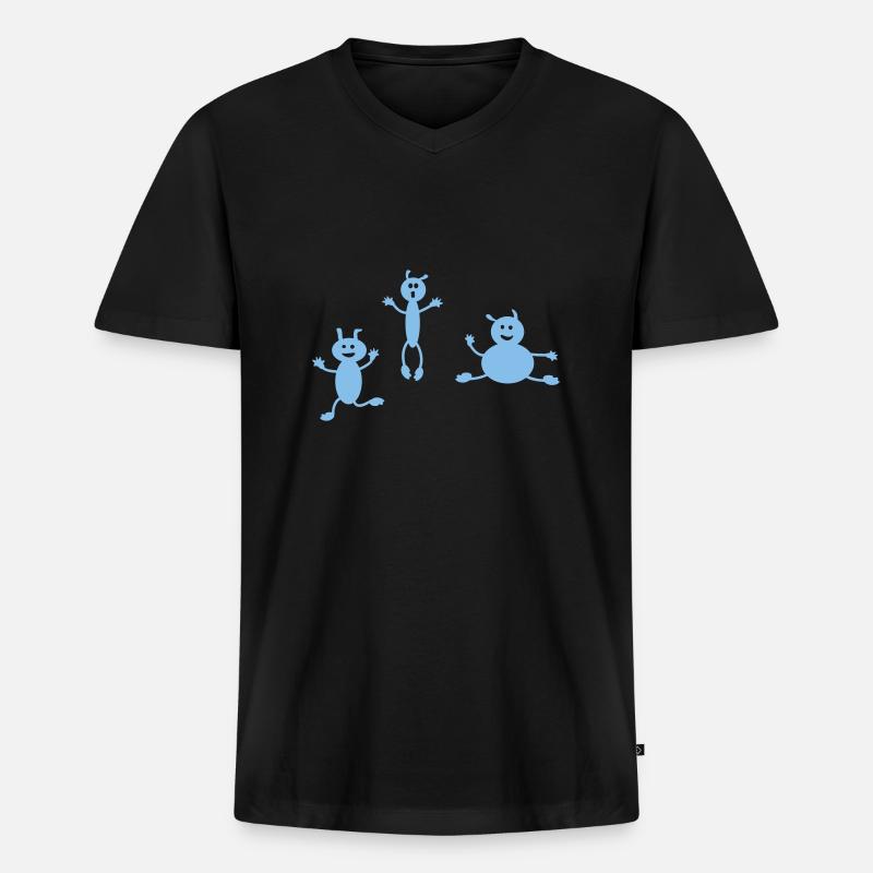 floehe - Männer Premium Bio T-Shirt mit V-Ausschnitt - Schwarz