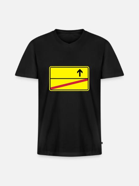 Ortsschild - Männer Premium Bio T-Shirt mit V-Ausschnitt - Schwarz