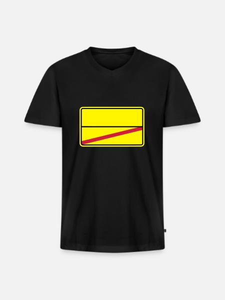 Ortsschild - Männer Premium Bio T-Shirt mit V-Ausschnitt - Schwarz