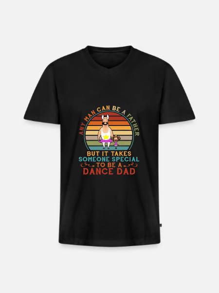 Funny Dance Far Vintage Ballet far og pige - Premium økologisk T-shirt med V-hals til mænd - sort