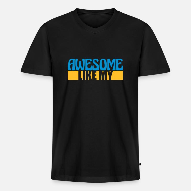 Template Vorlage Awesome Like - Männer Premium Bio T-Shirt mit V-Ausschnitt - Schwarz