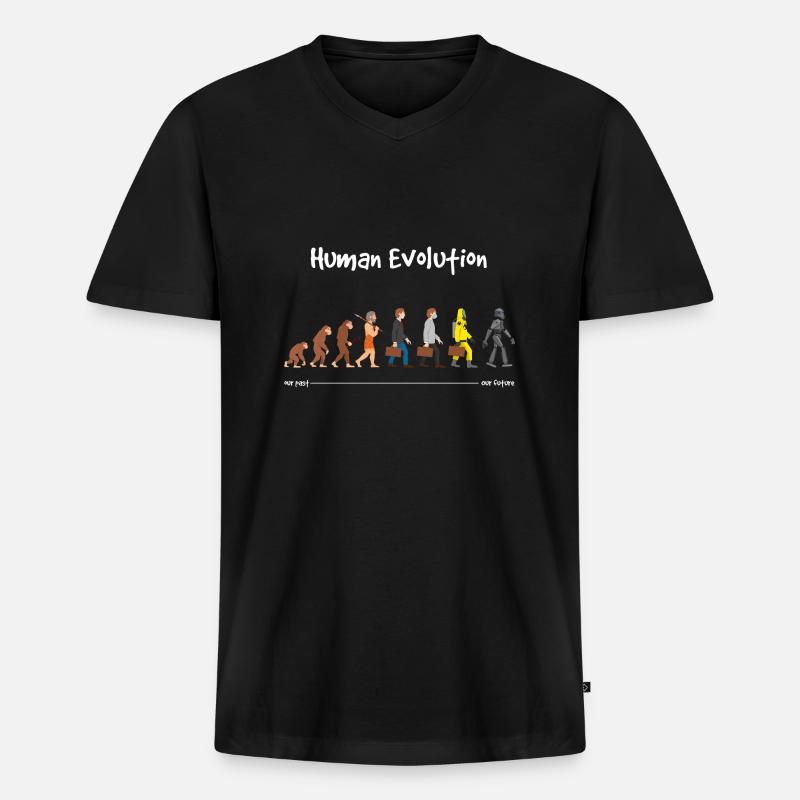 Evolution our future Dark - Men's Premium Organic T-shirt with V-neck - black