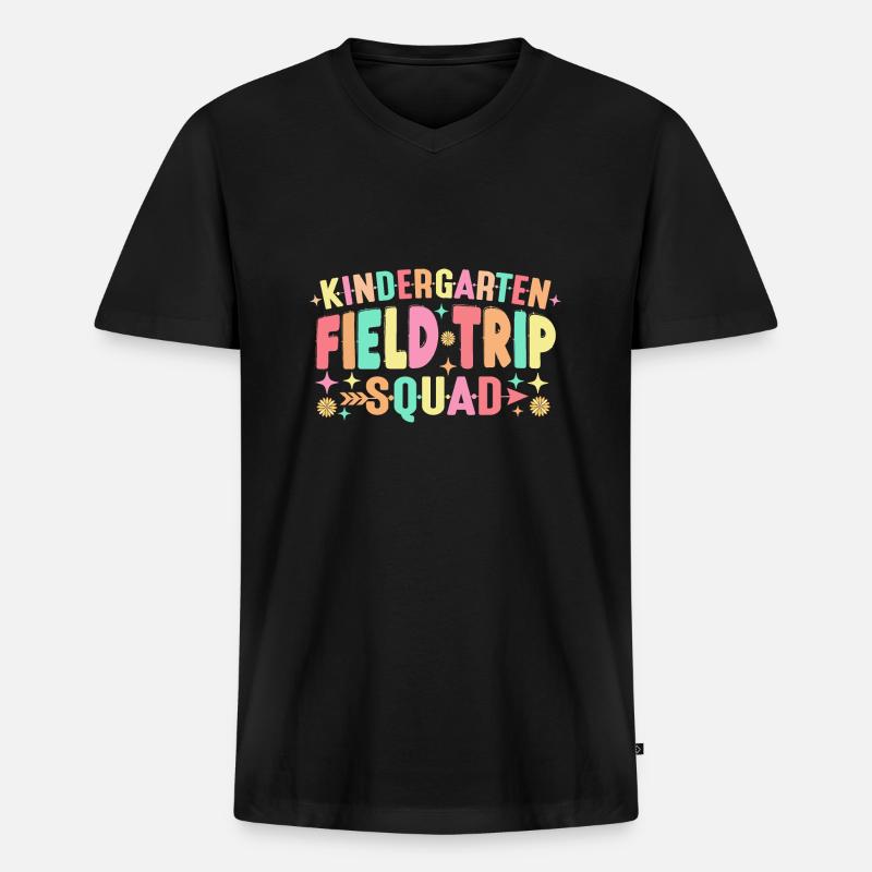 Kindergarten-Exkursions-Trupp - Männer Premium Bio T-Shirt mit V-Ausschnitt - Schwarz