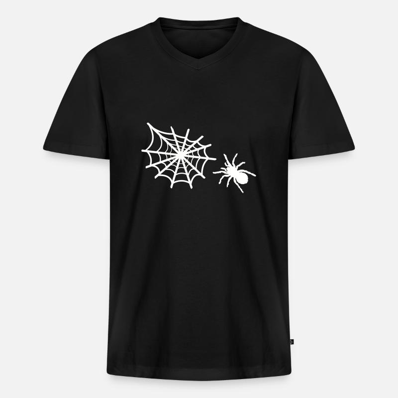 spinne spinnennetz - Männer Premium Bio T-Shirt mit V-Ausschnitt - Schwarz