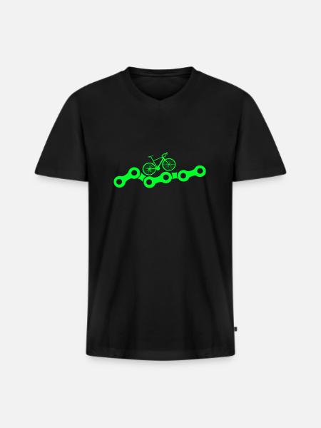 Bicycle Bicycle Chain Gift - Men's Premium Organic T-shirt with V-neck - black
