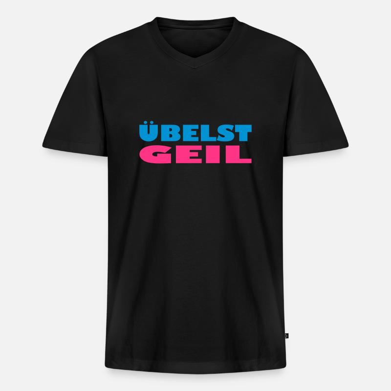 übelst geil leider exit-shirt - Männer Premium Bio T-Shirt mit V-Ausschnitt - Schwarz