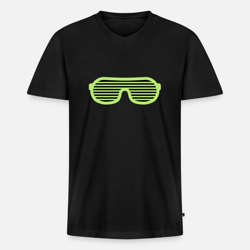 Party Glasses - Männer Premium Bio T-Shirt mit V-Ausschnitt - Schwarz