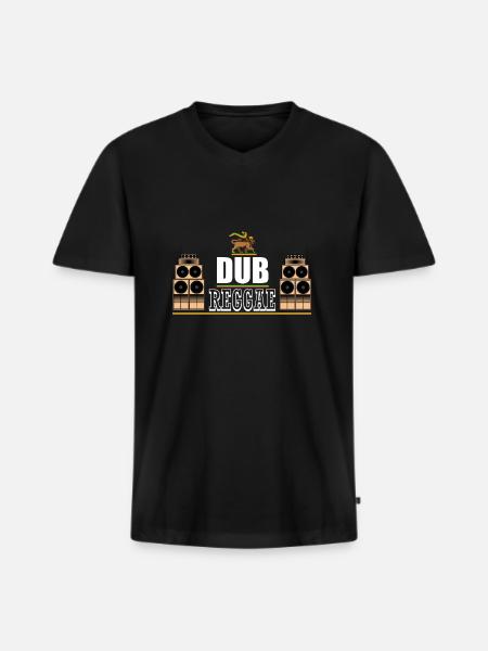 Lion Dub Reggae - Men's Premium Organic T-shirt with V-neck - black