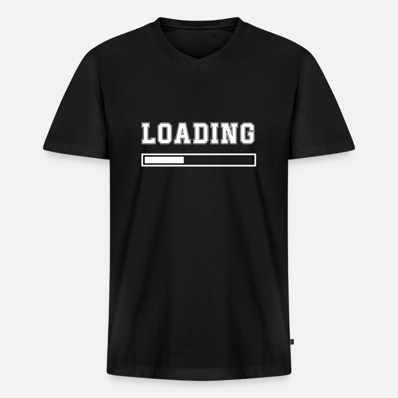 loading - Männer Premium Bio T-Shirt mit V-Ausschnitt - Schwarz