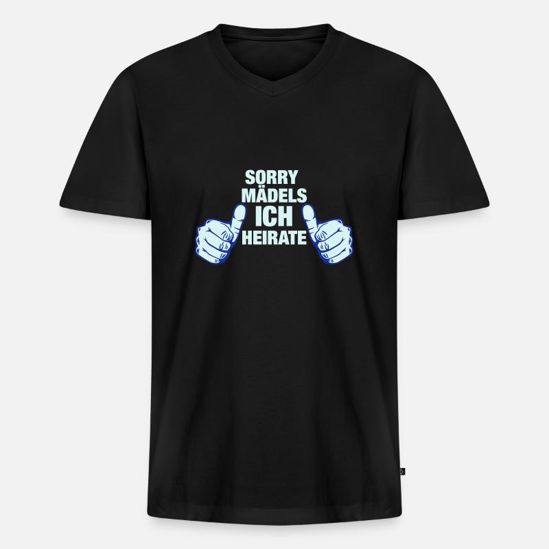 JGA_thumbs_ich heirate - Männer Premium Bio T-Shirt mit V-Ausschnitt - Schwarz
