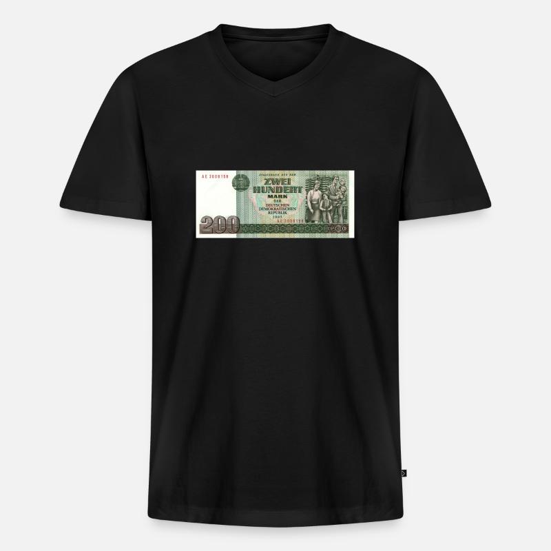 200 mark der ddr - Männer Premium Bio T-Shirt mit V-Ausschnitt - Schwarz
