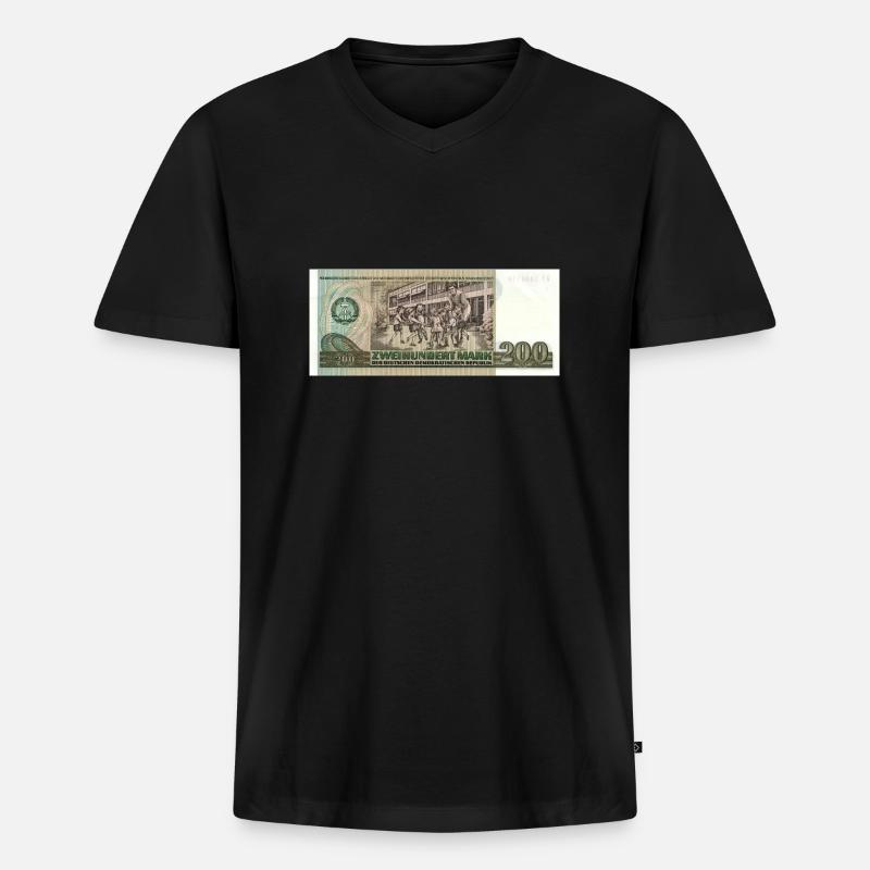 200 Mark der DDR - Männer Premium Bio T-Shirt mit V-Ausschnitt - Schwarz
