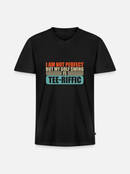 Golf Player Tee-Riffic Golf Swing - Männer Premium Bio T-Shirt mit V-Ausschnitt - Schwarz