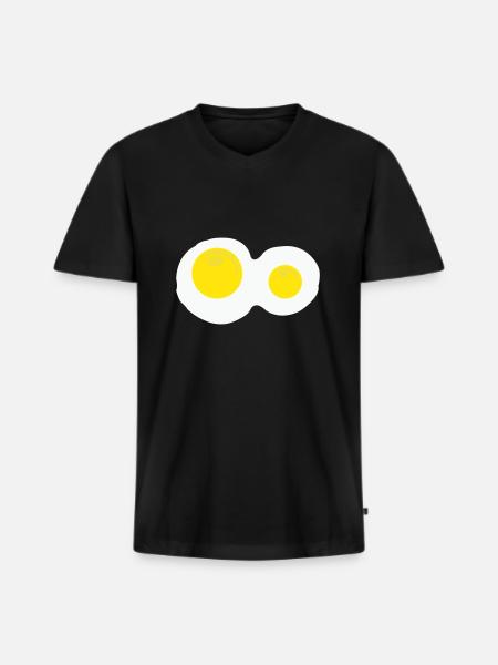 Fried eggs - Men's Premium Organic T-shirt with V-neck - black