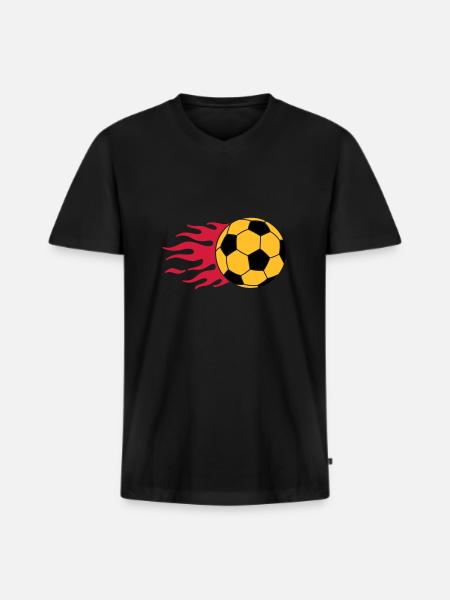 burning ball - Men's Premium Organic T-shirt with V-neck - black