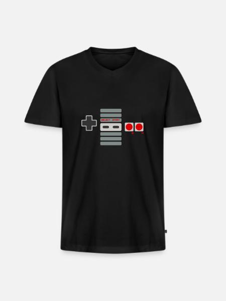 Mespad - T-shirt encolure en V Premium bio Homme - noir