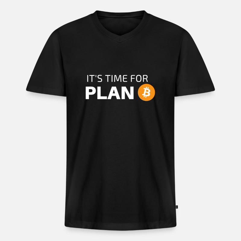 C’EST L’HEURE DU PLAN B - T-shirt encolure en V Premium bio Homme - noir