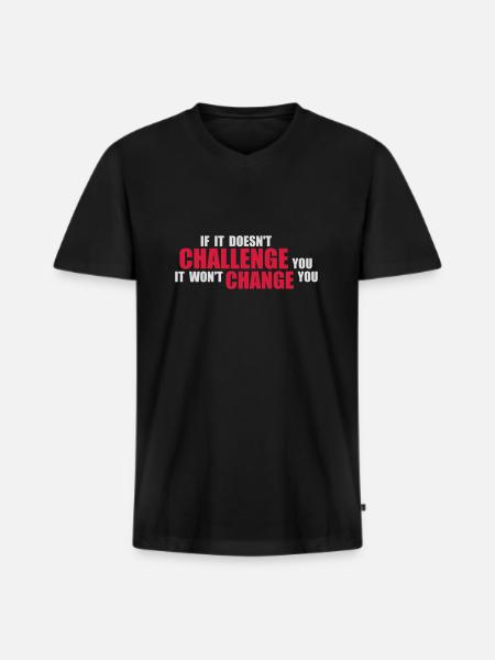 Workout Fitness Motivation Quote - Men's Premium Organic T-shirt with V-neck - black