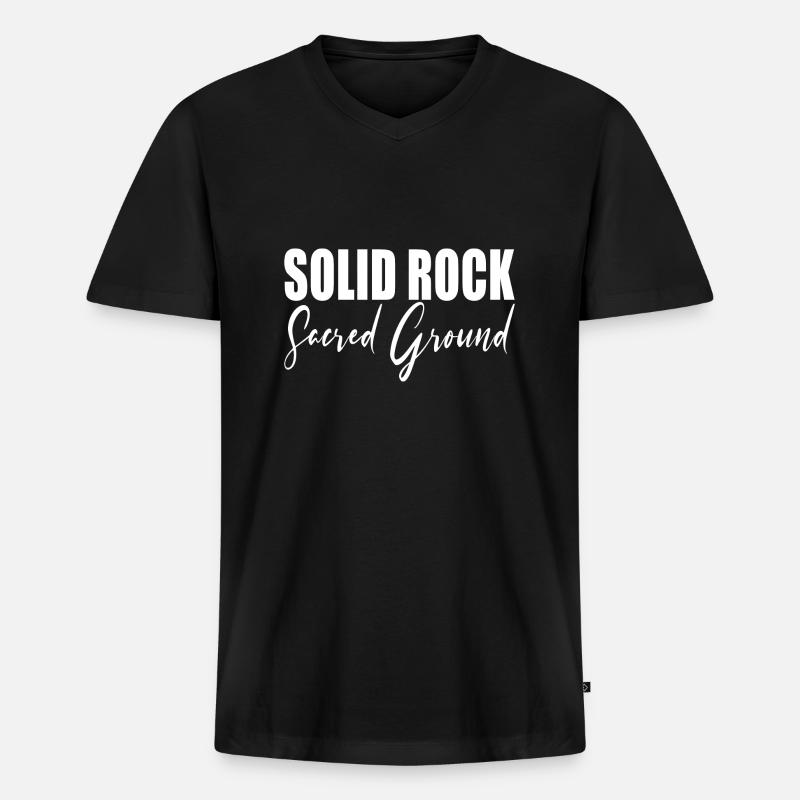 SOLID ROCK Sol sacré - T-shirt encolure en V Premium bio Homme - noir