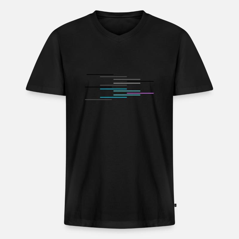 Wave - Männer Premium Bio T-Shirt mit V-Ausschnitt - Schwarz