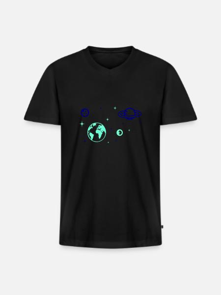 Universe - Men's Premium Organic T-shirt with V-neck - black