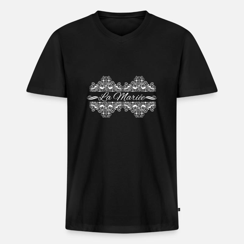 Die Spitzenbraut - Männer Premium Bio T-Shirt mit V-Ausschnitt - Schwarz
