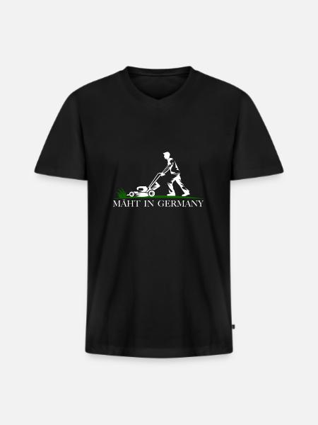 Mäht in Germany - Männer Premium Bio T-Shirt mit V-Ausschnitt - Schwarz