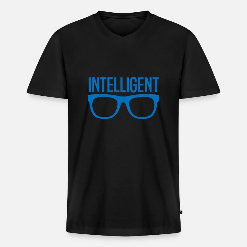 Intelligenter Junge oder Mädchen - Männer Premium Bio T-Shirt mit V-Ausschnitt - Schwarz