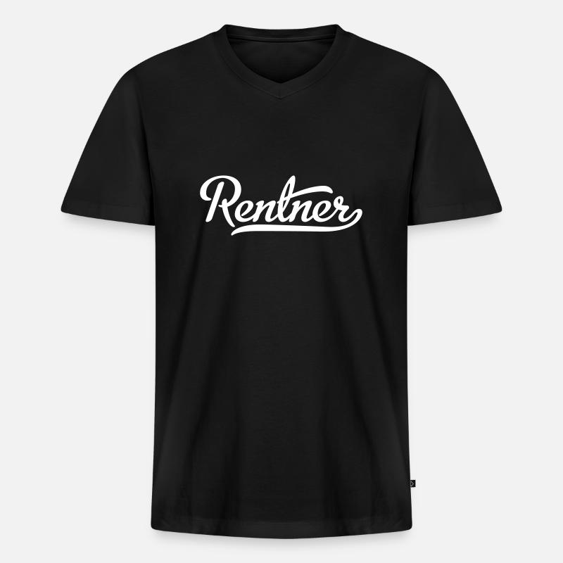 Rentner - Männer Premium Bio T-Shirt mit V-Ausschnitt - Schwarz