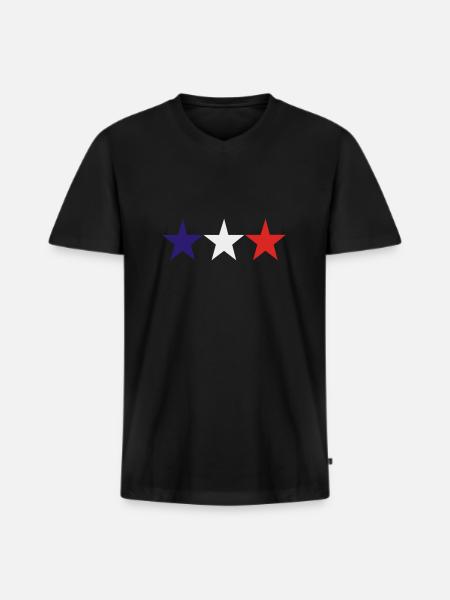 france - Männer Premium Bio T-Shirt mit V-Ausschnitt - Schwarz