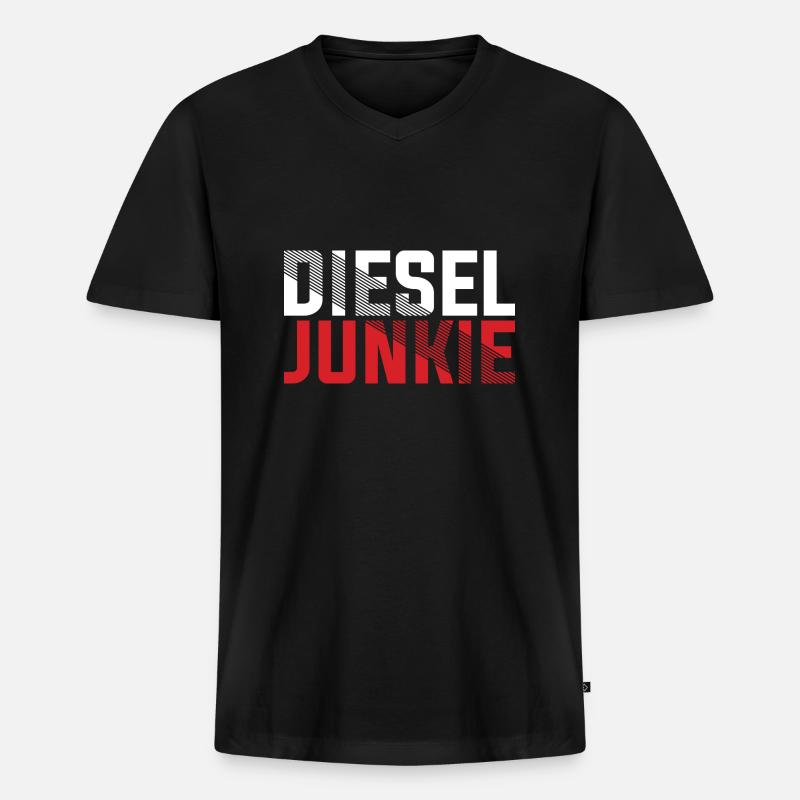 Diesel Junkie - Männer Premium Bio T-Shirt mit V-Ausschnitt - Schwarz