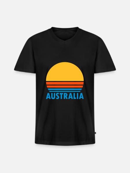 Australia (split sun) - Men's Premium Organic T-shirt with V-neck - black