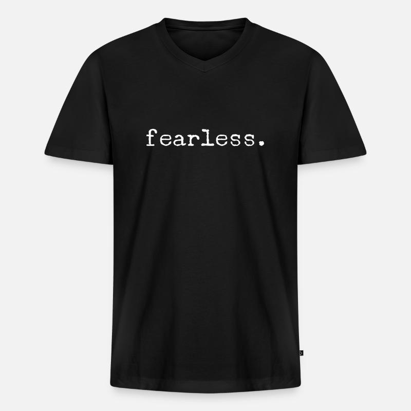 Furchtlos - Männer Premium Bio T-Shirt mit V-Ausschnitt - Schwarz
